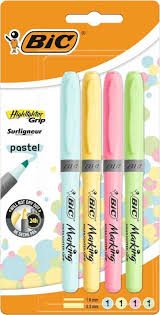 Bic Fosforlu Kalem Markıng Highlıghter Grip Pastel Renkler 4 Lü 964859